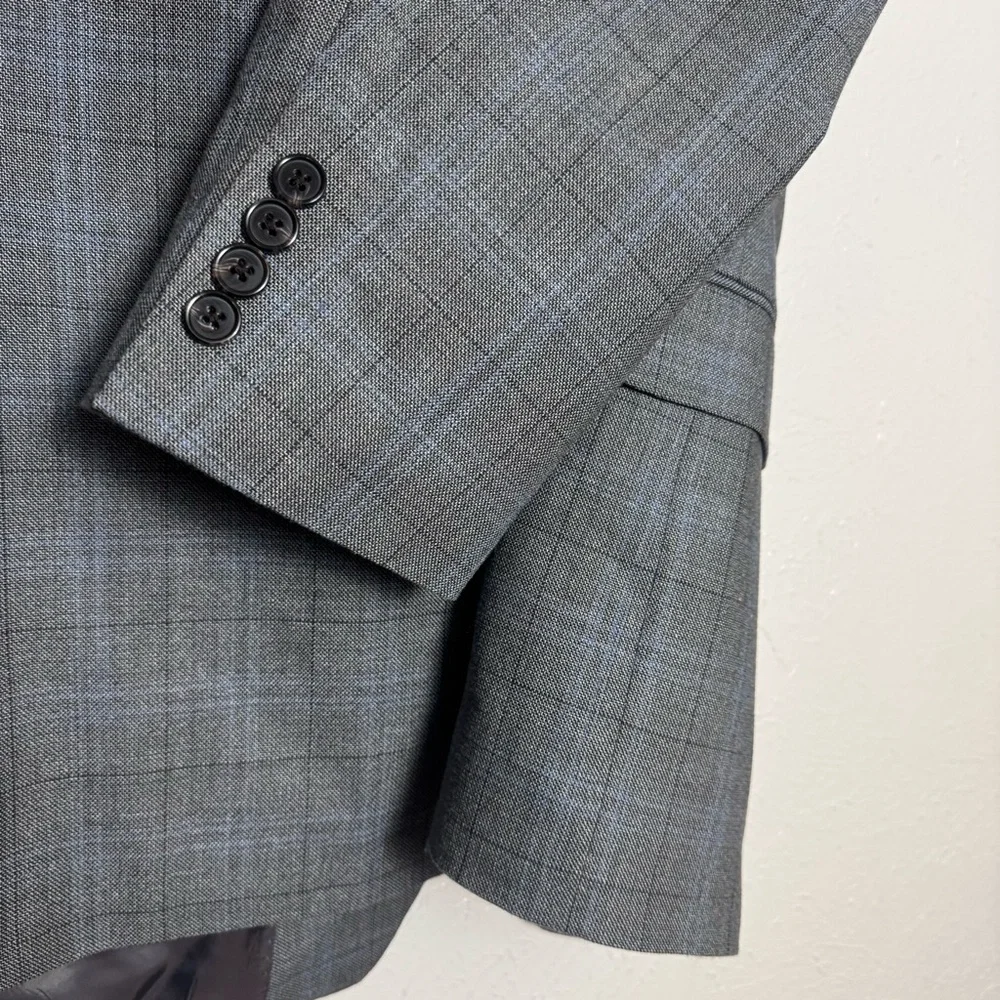 Ralph Lauren Classic Gray Plaid Tartan Blazer‎ Sport Coat